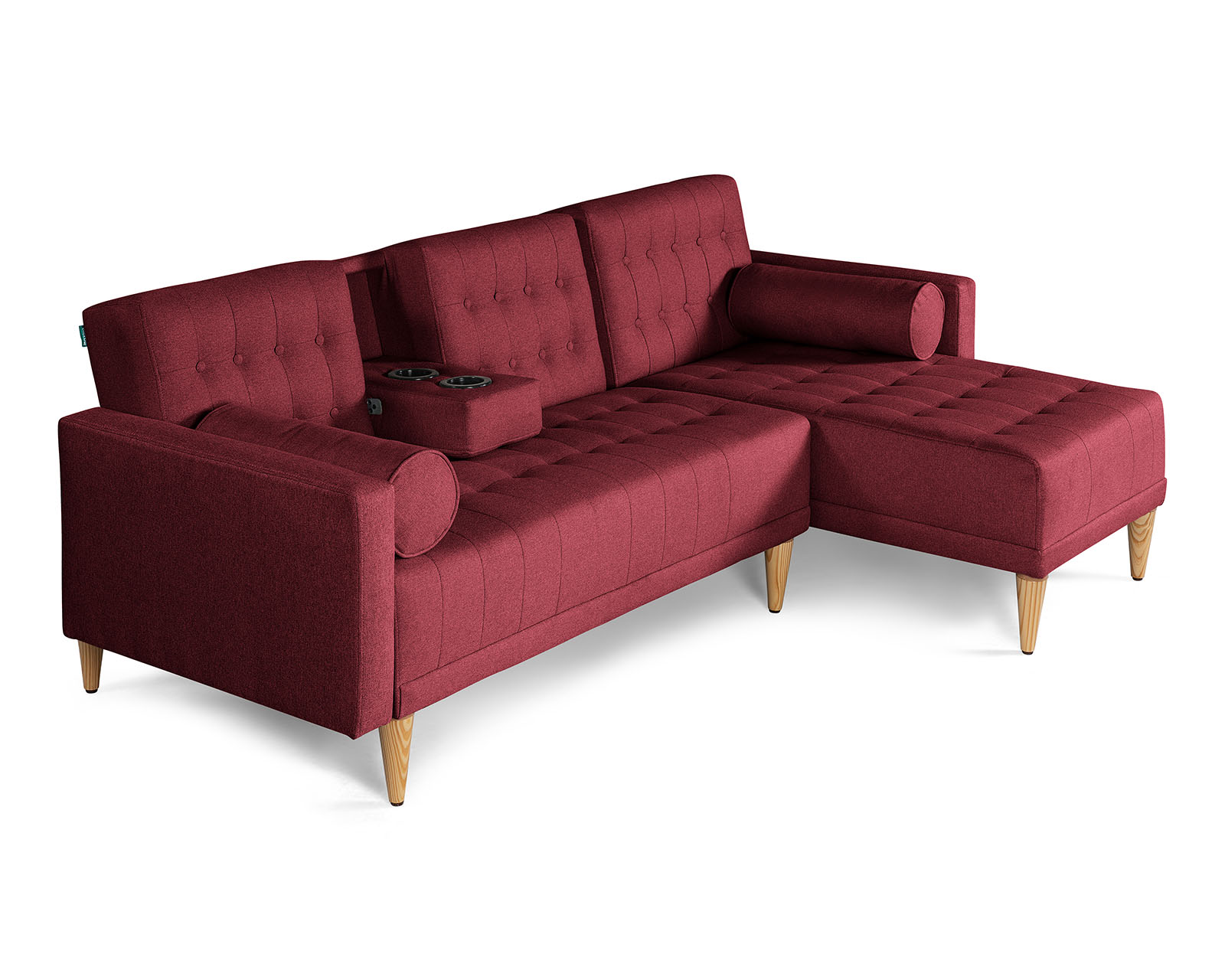 Foto 3 | Sala Modular Reversible De Lino Rojo Modelo Tyson