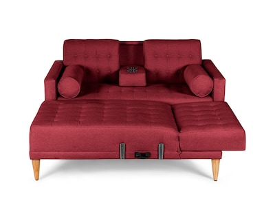 Foto 4 | Sala Modular Reversible De Lino Rojo Modelo Tyson