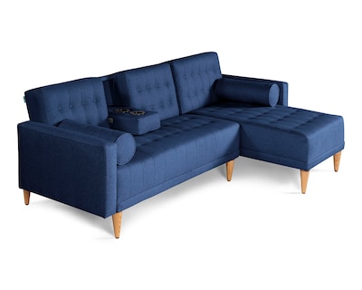 Foto 3 | Sala Modular Reversible De Lino Azul Modelo Tyson