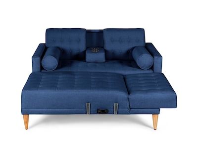 Foto 4 | Sala Modular Reversible De Lino Azul Modelo Tyson
