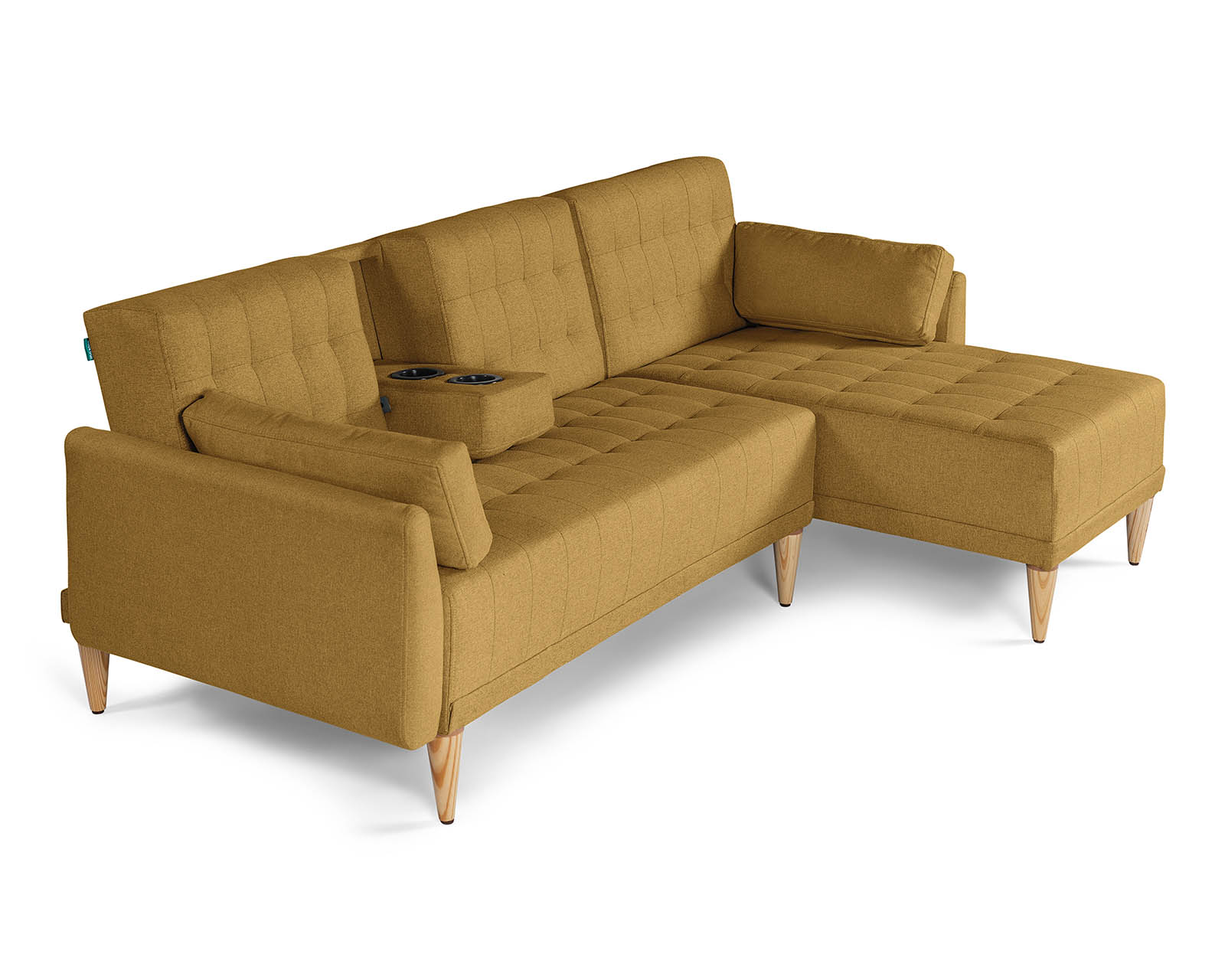 Foto 4 pulgar | Sala Modular Reversible De Lino Mostaza Modelo Carlton