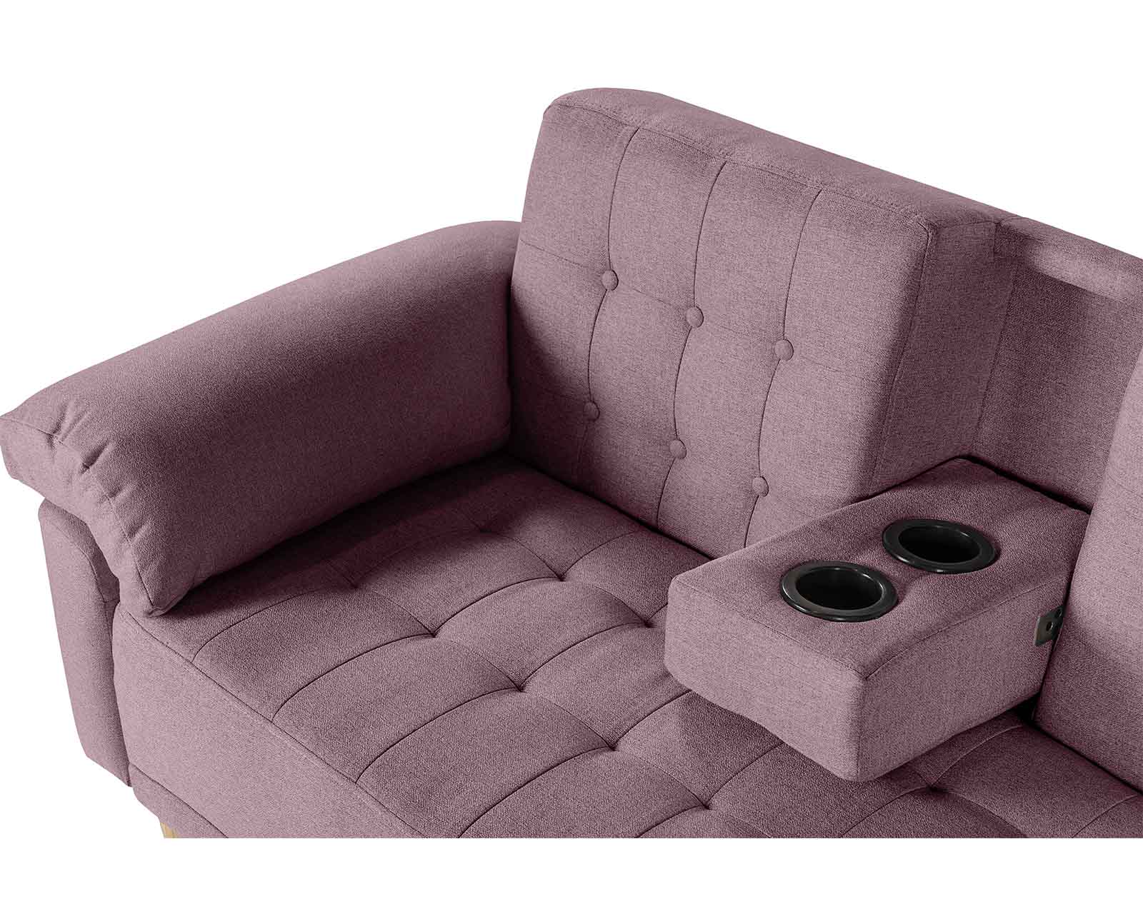 Foto 6 pulgar | Sala Modular Reversible De Lino Palo De Rosa Modelo Brunello