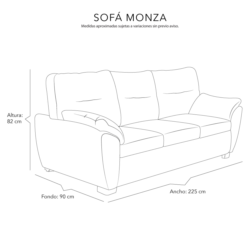 Foto 7 pulgar | Sofa 3 Plazas Monza Crema