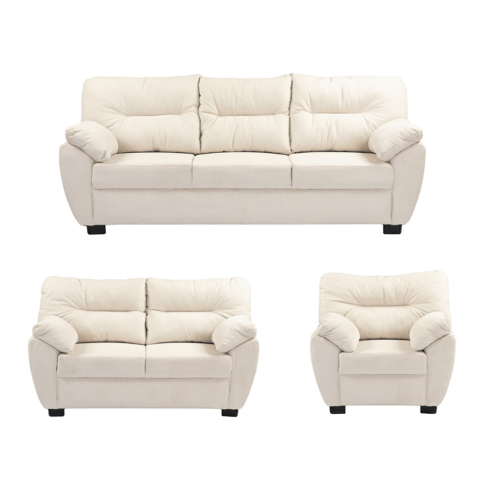 Foto 1 | Sala 3 Piezas (sofa, Love Y Sillon) Monza Crema