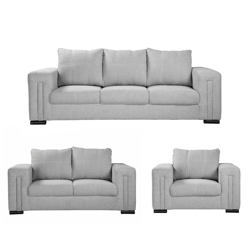 Foto 2 pulgar | Sala 3 Piezas Sofa, Love y Sillon Taos Plata