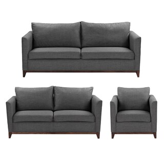 Foto 1 | Sala 3 Piezas Sofa, Love y Sillon Oslo Gris Oscuro