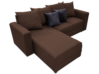 Foto 4 | Sala Esquinera Modular El Bazar Store Lombar Chocolate 220 X 160 Cm, Tela Lino Nacional
