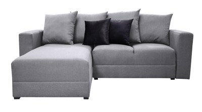 Foto 2 | Sala Esquinera Modular El Bazar Store Lombar Gris Plata 220 X 160 Cm, Tela Lino Nacional