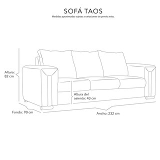 Foto 6 | Sofa 3 Plazas Taos Crema