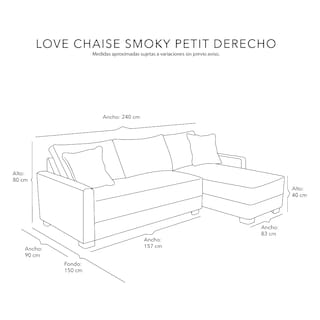 Foto 7 | Love Chaise Derecho Smoky Petit Azul