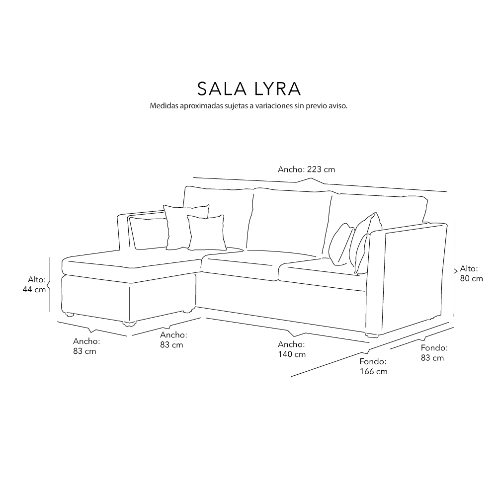 Foto 9 pulgar | Sofa-chaise Negro