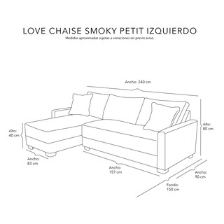 Foto 7 | Love Chaise Izquierdo Smoky Petit Gris