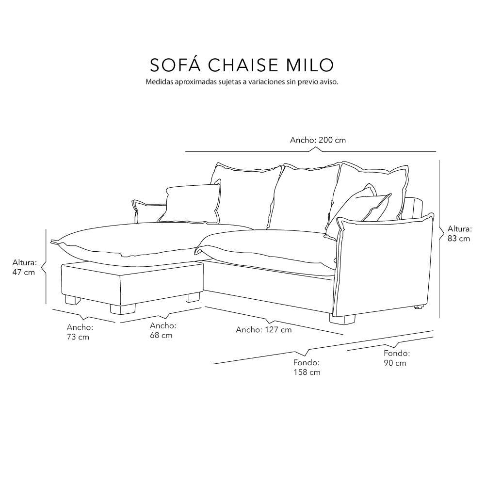 Foto 8 | Sofa-chaise Negro