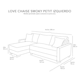 Foto 7 | Love Chaise Izquierdo Smoky Petit Azul
