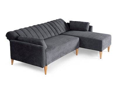 Foto 3 | Sala Modular Reversible De Velvet Gris Oxford Modelo Acapella
