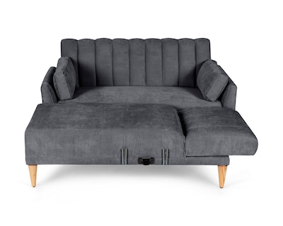 Foto 4 | Sala Modular Reversible De Velvet Gris Oxford Modelo Acapella