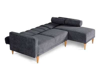 Foto 5 | Sala Modular Reversible De Velvet Gris Oxford Modelo Xander