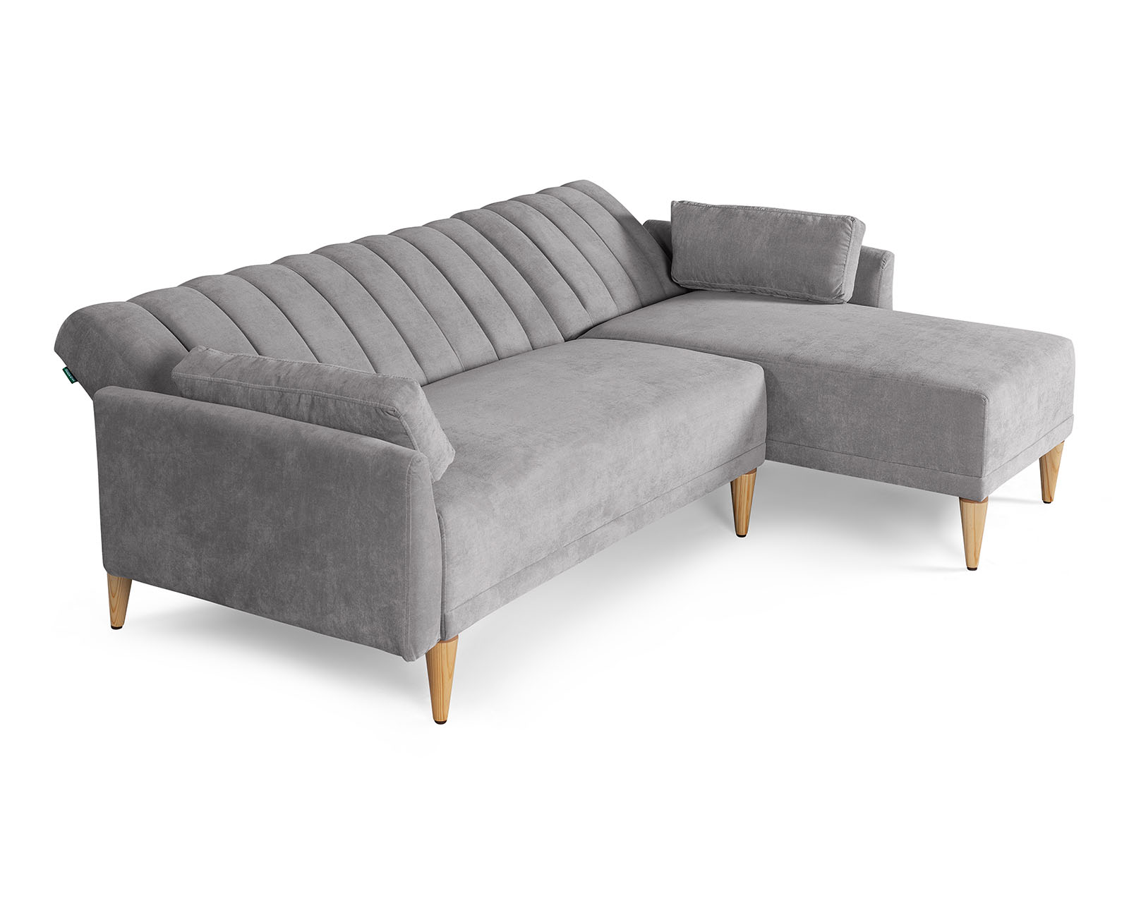 Foto 4 pulgar | Sala Modular Reversible De Velvet Gris Claro Modelo Acapella