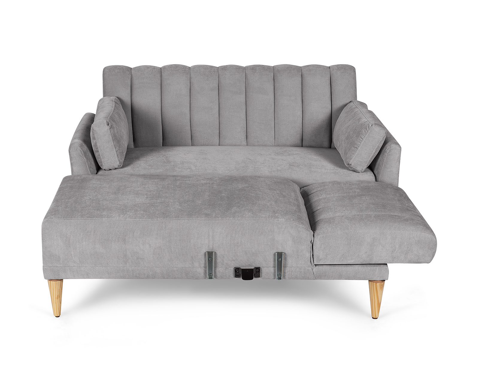 Foto 4 | Sala Modular Reversible De Velvet Gris Claro Modelo Acapella