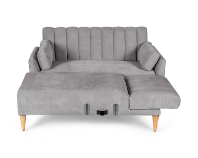 Foto 4 | Sala Modular Reversible De Velvet Gris Claro Modelo Acapella