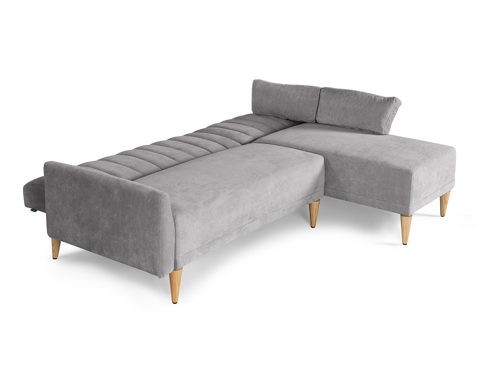 Foto 6 pulgar | Sala Modular Reversible De Velvet Gris Claro Modelo Acapella