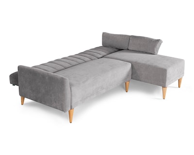 Foto 5 | Sala Modular Reversible De Velvet Gris Claro Modelo Acapella