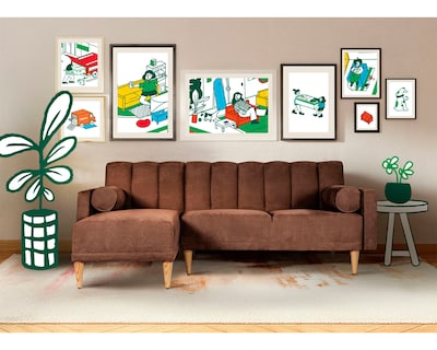 Foto 1 | Sala Modular Reversible De Velvet Chocolate Modelo Xander