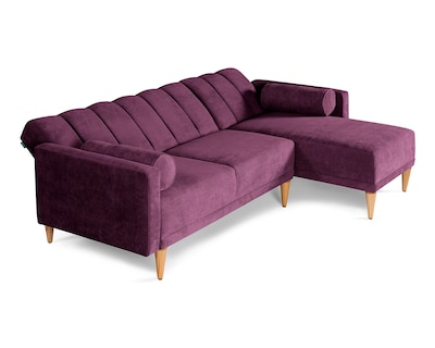 Foto 3 | Sala Modular Reversible De Velvet Morado Modelo Xander