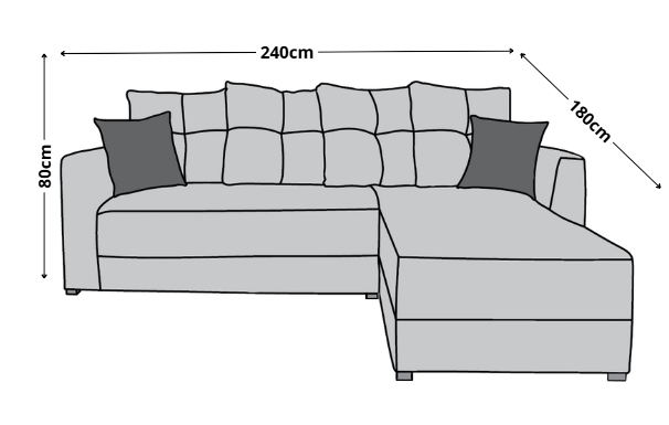 Foto 5 pulgar | Sala Esquinera Modular El Bazar Store Samso Negro 240 X 180 Cm, Tela Lino Nacional