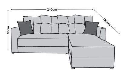 Foto 4 | Sala Esquinera Modular El Bazar Store Samso Negro 240 X 180 Cm, Tela Lino Nacional