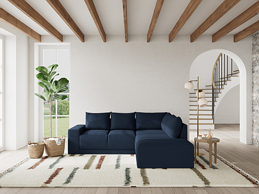 Foto 1 | Bombay Modular Misofa.mx Modular Derecha Azul Oscuro