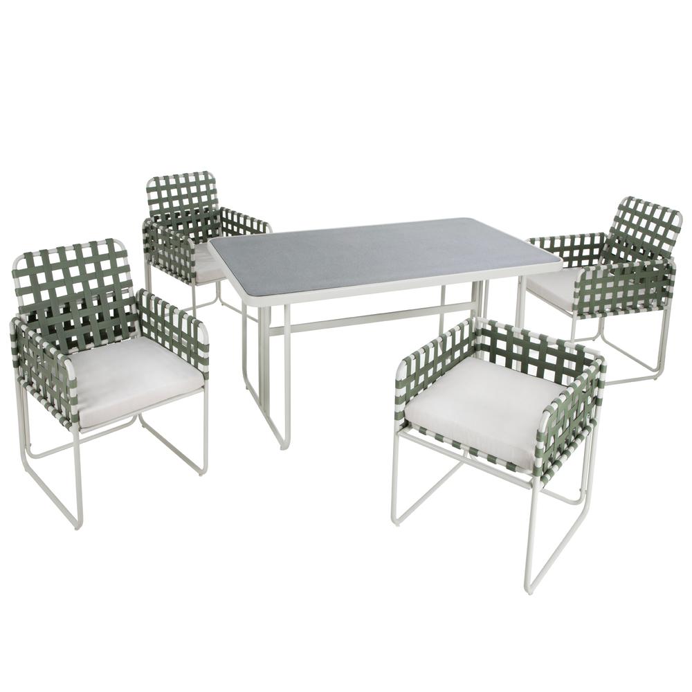 Foto 1 | Juego De Comedor Sillas Mesa Para Jardín Rattan Sunset 5 Pzs