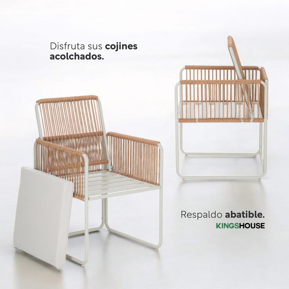 Foto 9 pulgar | Juego De Comedor Sillas Mesa Para Jardín Rattan Sunset 5 Pzs