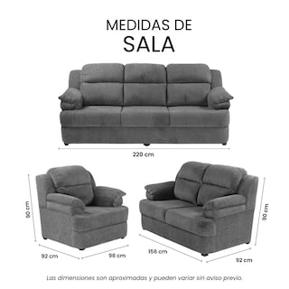 Foto 7 | Sala Trinity Kendra Color Gris Oscuro 3 Piezas ( Sofá, Love Seat Y Sillón)