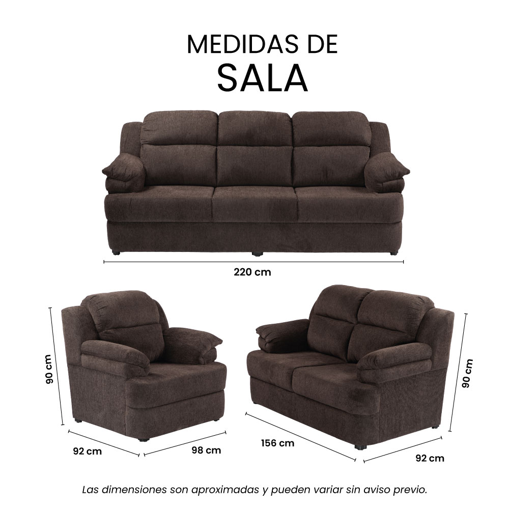 Foto 7 | Sala Trinity  Kendra Color Chocolate 3 Piezas ( Sofá, Love Seat Y Sillón)