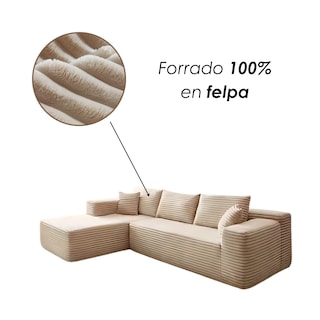 Foto 6 | Ilios Innova | Sofá Esquinero Milán Moderno En Felpa Alta Comodidad