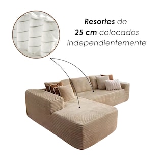 Foto 8 | Ilios Innova | Sofá Esquinero Milán Moderno En Felpa Alta Comodidad