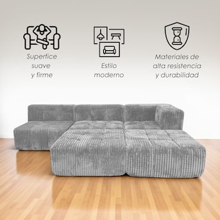 Foto 3 | Ilios Innova | Sofá Esquinero Milan En Felpa, Ajustable Y Confortable