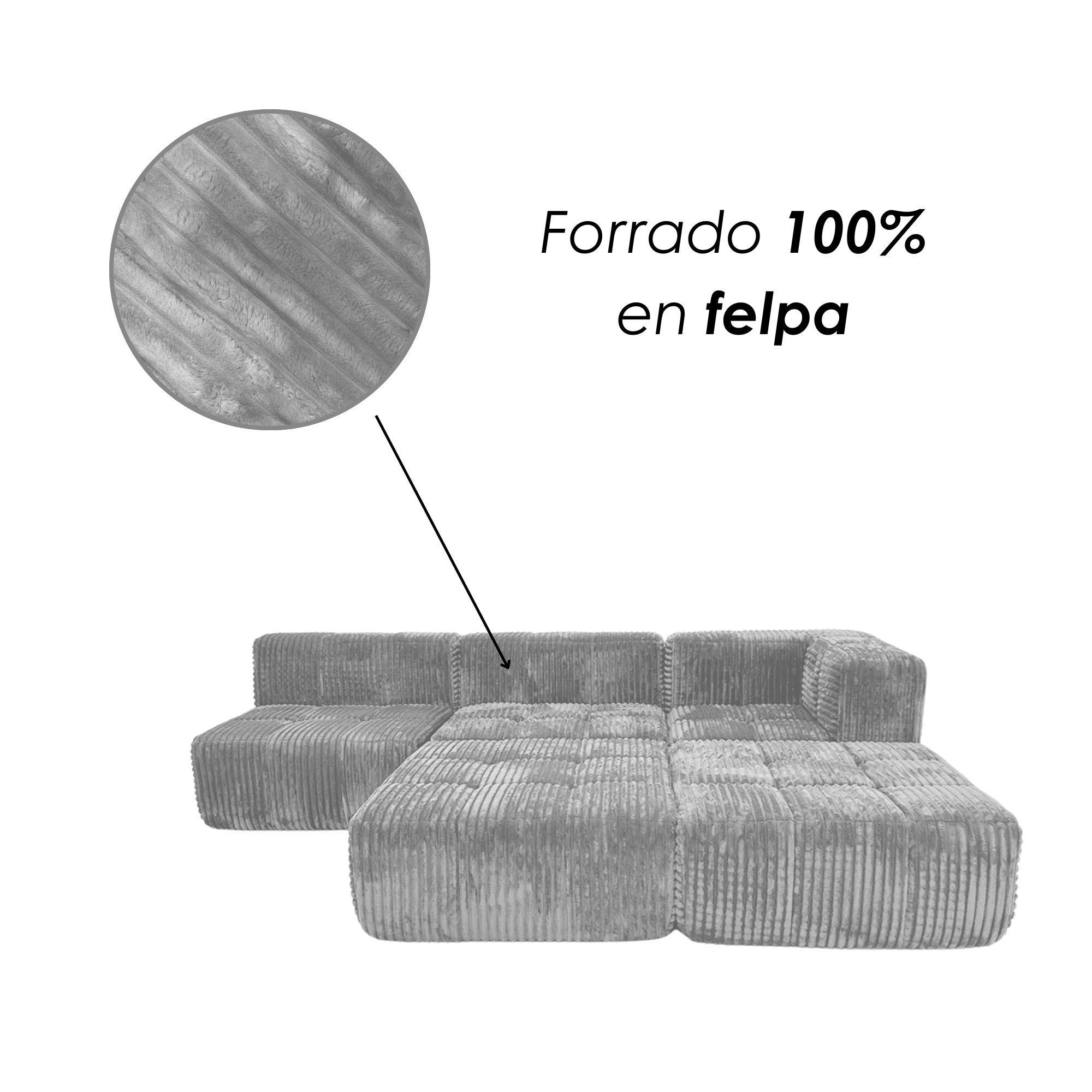 Foto 6 | Ilios Innova | Sofá Esquinero Milan En Felpa, Ajustable Y Confortable