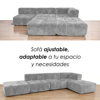 Foto 8 | Ilios Innova | Sofá Esquinero Milan En Felpa, Ajustable Y Confortable