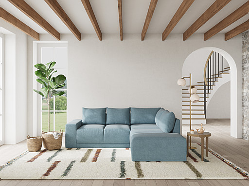 Foto 1 | Bombay Modular Misofa.mx Modular Derecha Azul Claro