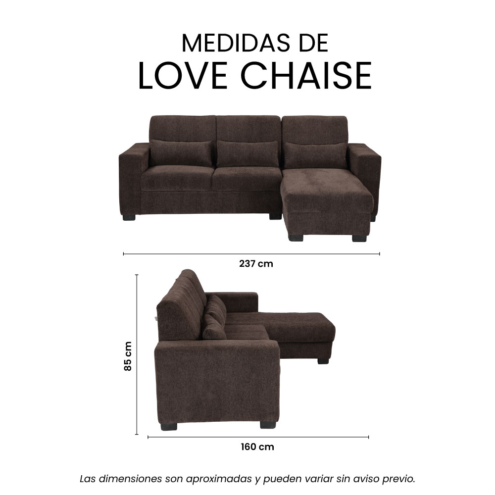 Foto 9 pulgar | Love Chaise Trinity  Eros Color Chocolate Derecho