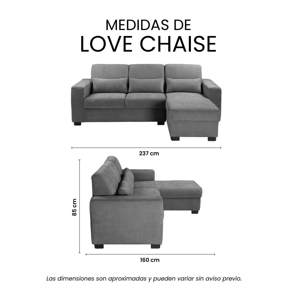 Foto 9 pulgar | Love Chaise Trinity Eros Color Gris Oscuro Derecho