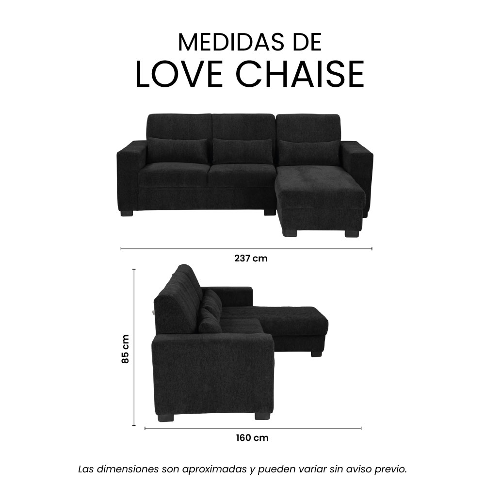 Foto 9 pulgar | Love Chaise Trinity Eros Color Negro Derecho