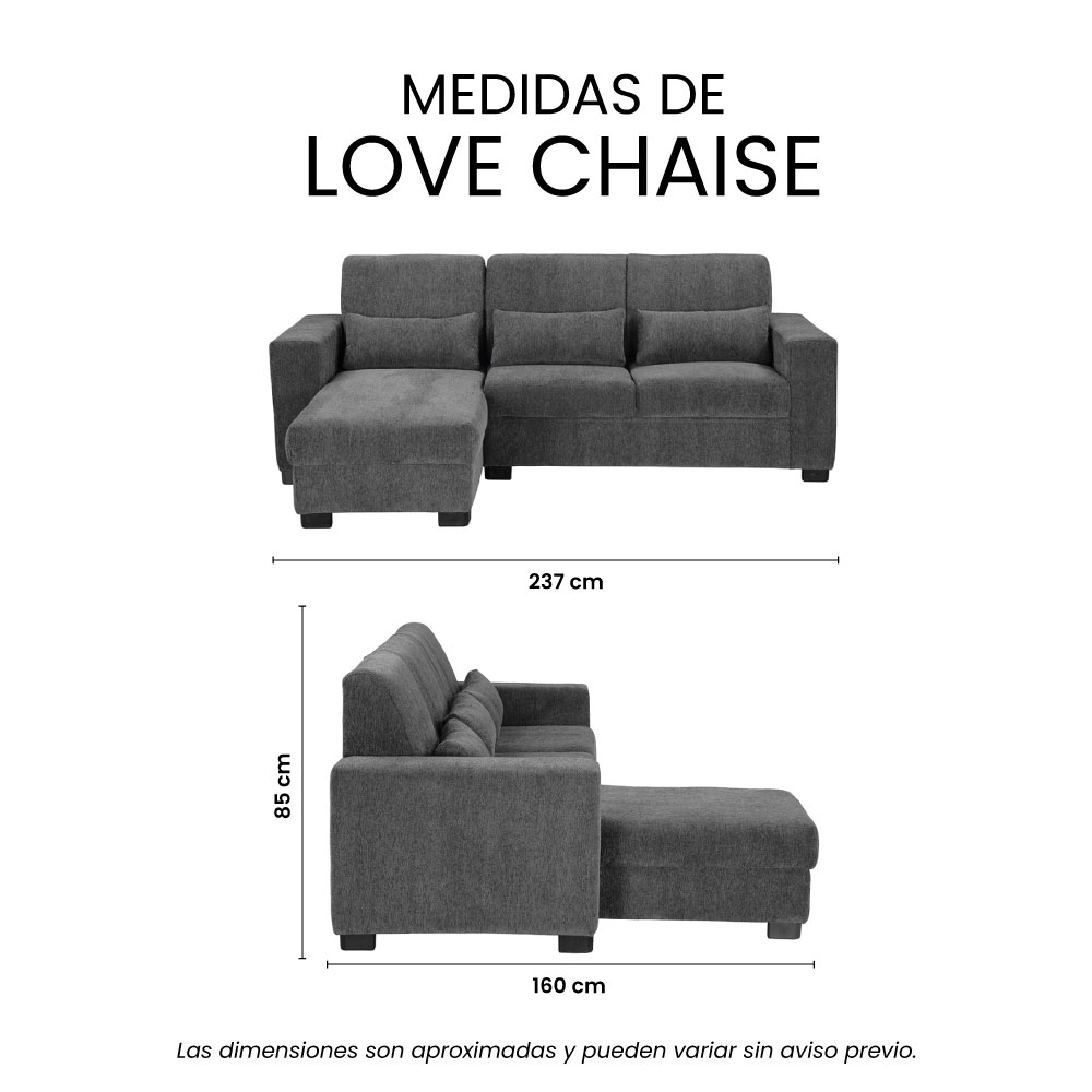 Foto 9 pulgar | Love Chaise Trinity Eros Color Gris Carbón Izquierdo