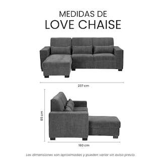 Foto 8 | Love Chaise Trinity Eros Color Gris Carbón Izquierdo
