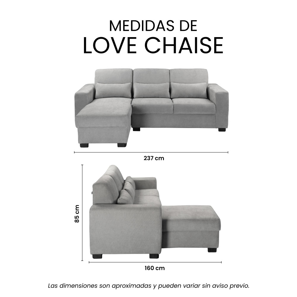 Foto 9 pulgar | Love Chaise Trinity Eros Color Gris Izquierdo