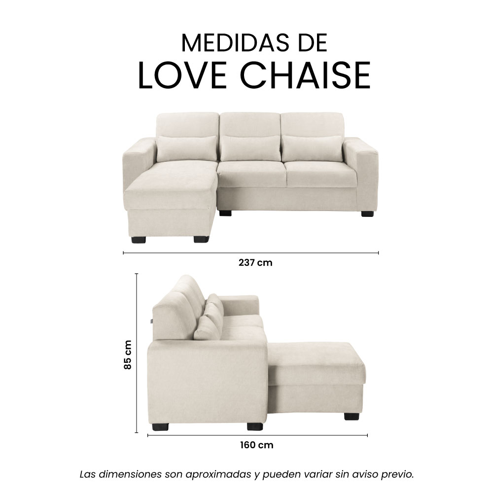 Foto 9 pulgar | Love Chaise Trinity Eros Color Crema Izquierdo