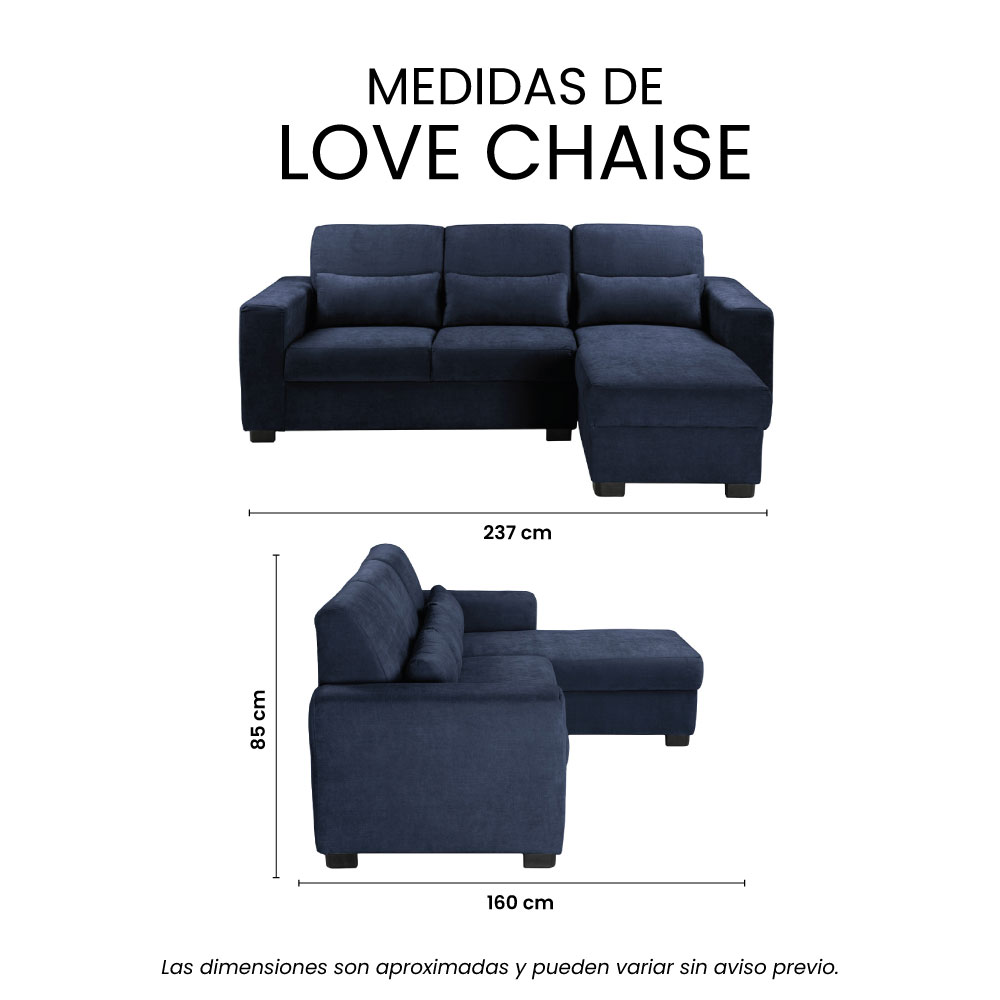 Foto 9 pulgar | Love Chaise Trinity Eros Color Azul Derecho