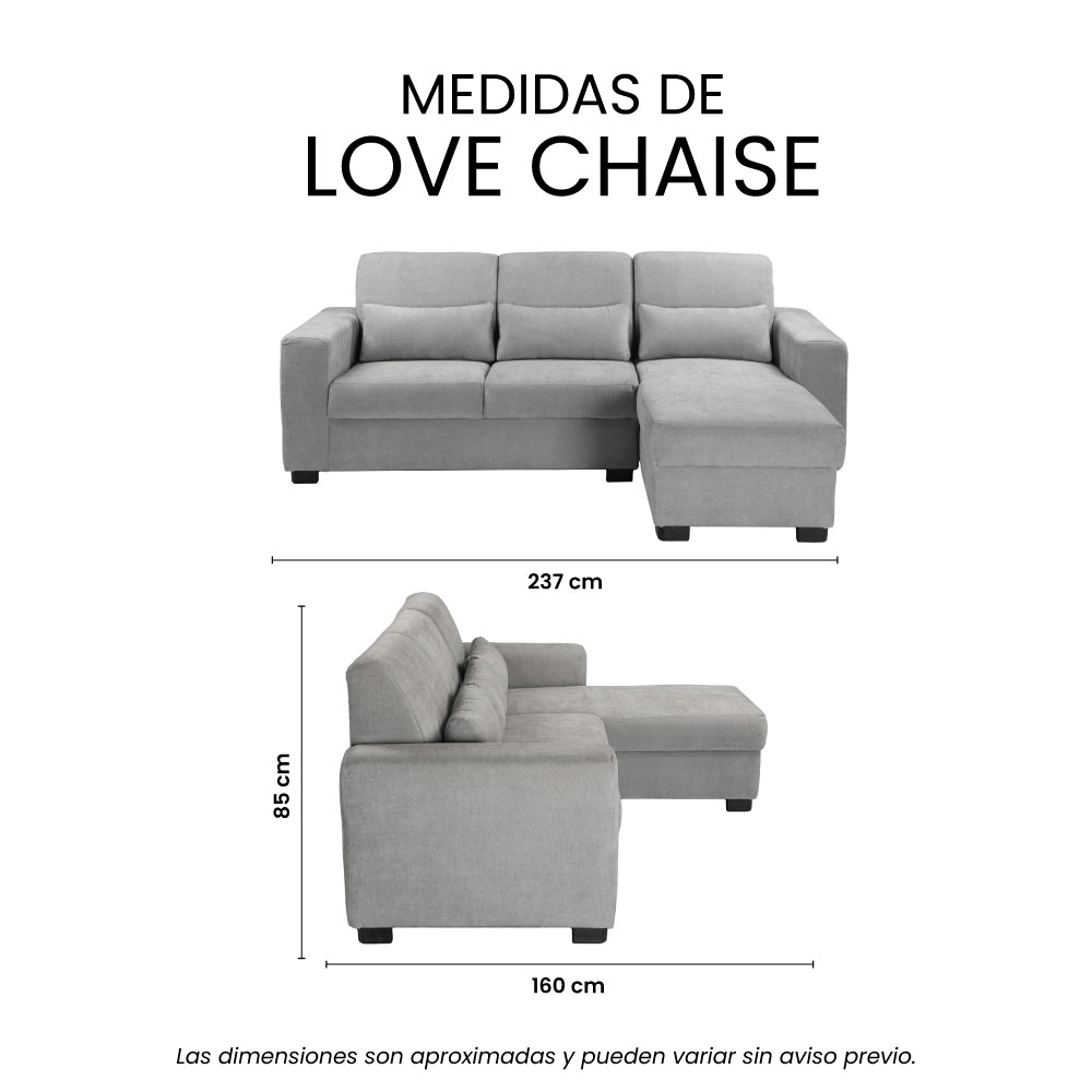 Foto 9 pulgar | Love Chaise Trinity Eros Color Gris Derecho